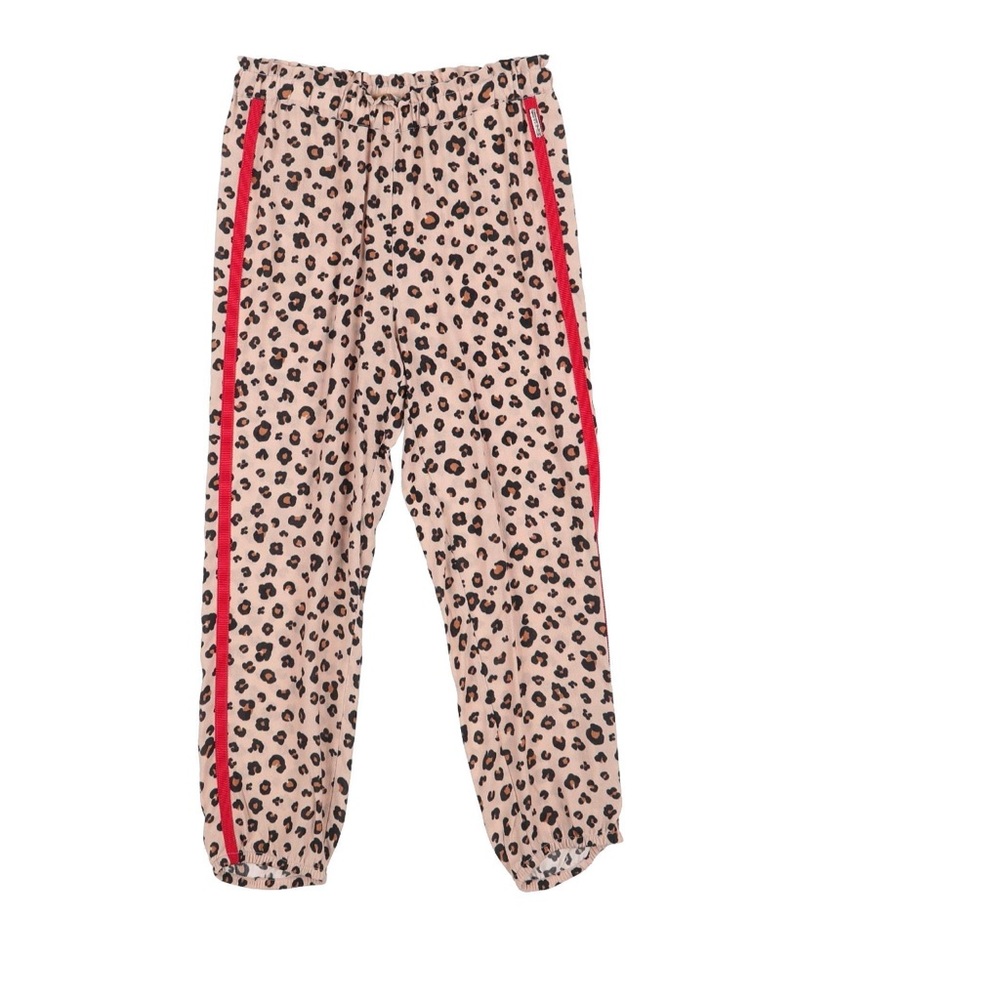 Leopard Print Joggers with Red Accents